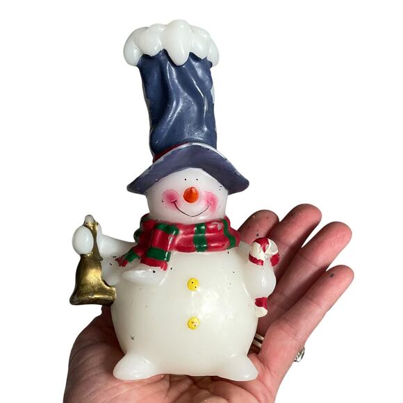 Vintage Snowman Candles Lot of 3 Paint Flaking 3D Molded Unlit Figural - Picture 10 of 13